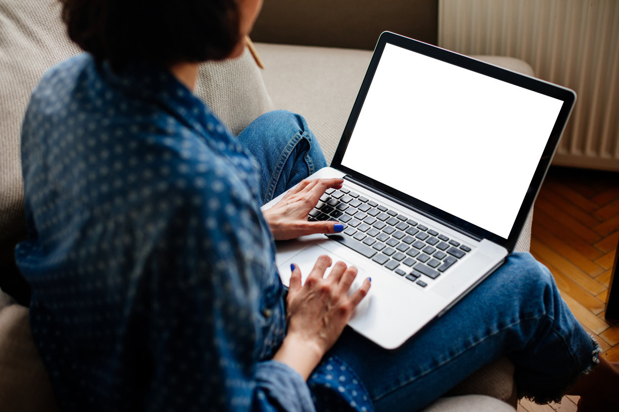 Woman on computer Woman on computer