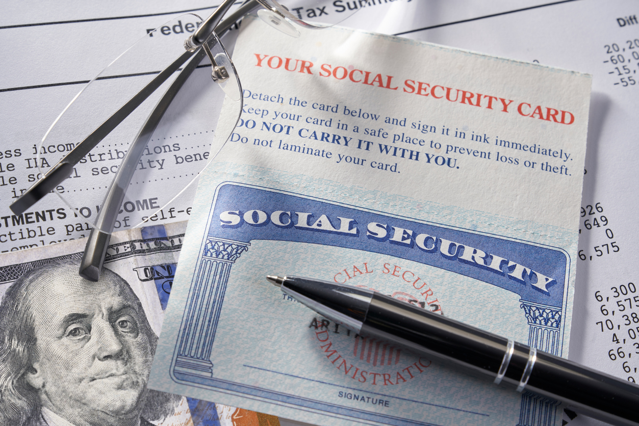 Social Security Card with money pen and glasses: $100 dollars Social Security Card with money pen and glasses: $100 dollars