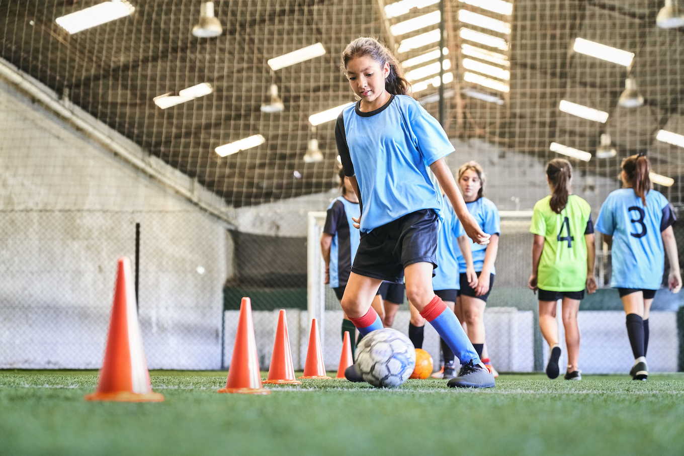 Girls playing soccer Girls playing soccer