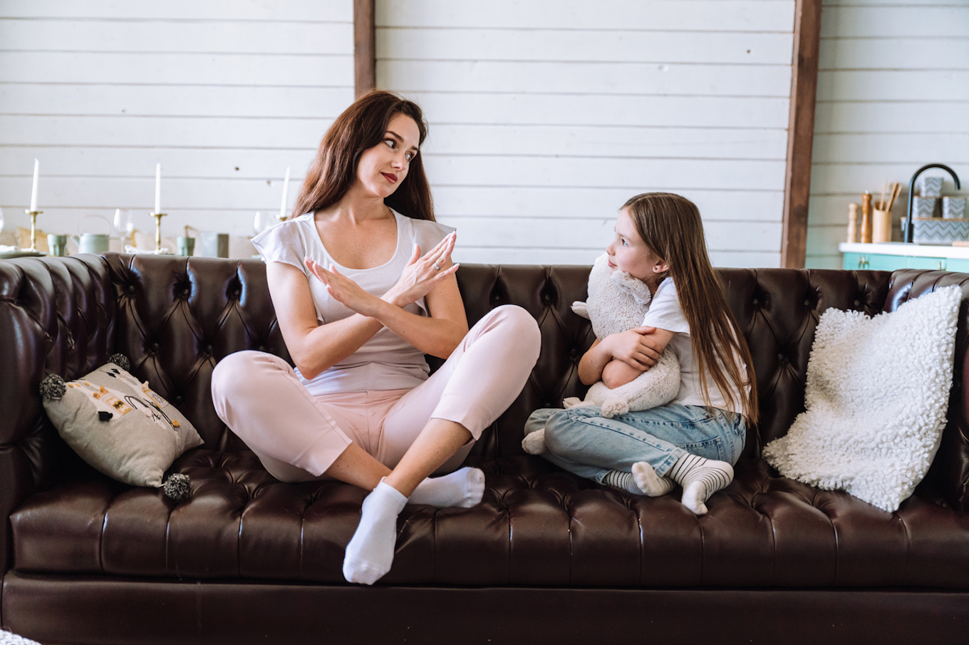 Mom teaching boundaries to daughter Mom teaching boundaries to daughter